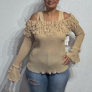 Kaelyn Max II Taupe Long Sleeve Blouse Sz 1X NWT